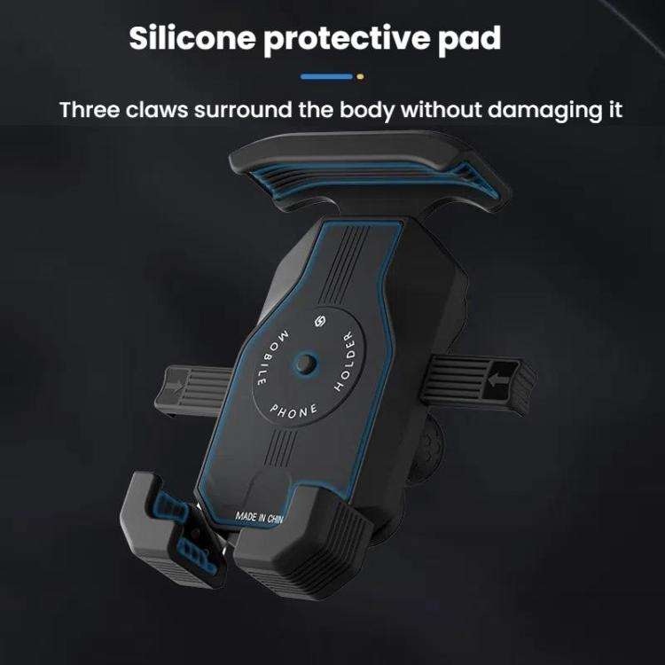 Motorcycle Shock-absorbing Rotatable 3-claw Mobile Phone Holder, Style: Handlebar Type