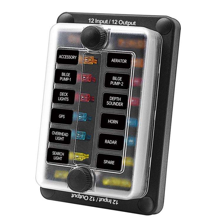 One In And One Out 12-Way Fuse Box LED Indicator With Sticker(ZH-1704B2)
