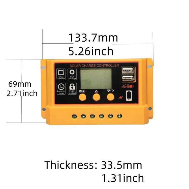 30A 12V 24V Solar Controller PV Solar Charge Controller With LCD Display