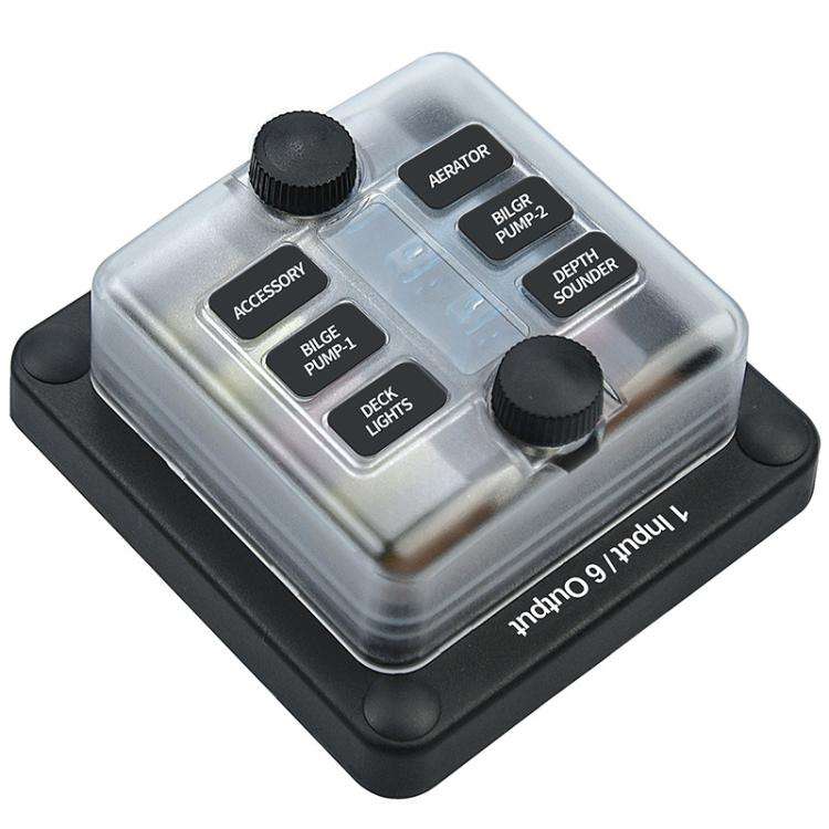 6-Way Waterproof Fuse Box With LED Indicator And Sticker(ZH-1704A1)