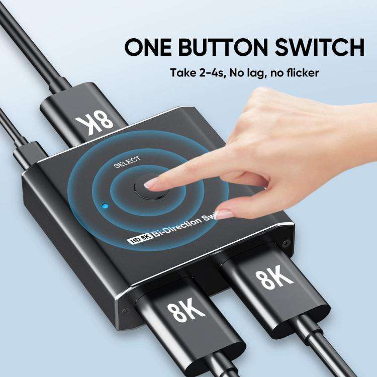 PWAY S6203H 8K 60Hz 2 In 1 Out HDMI-Compatible Two-Way Switcher(S6203H)