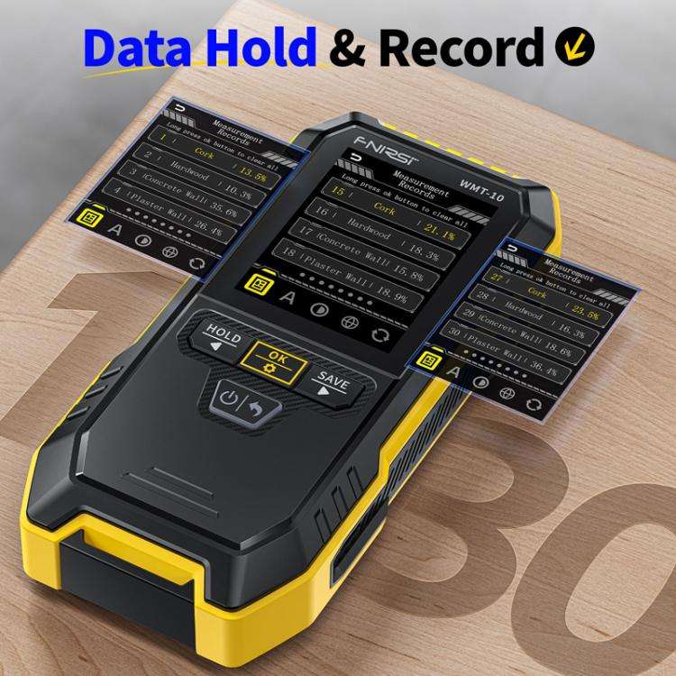 FNIRSI WMT-10 Wood Panel Moisture Tester Wall Surface Humidity Detector
