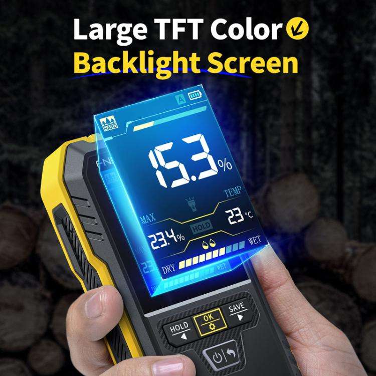 FNIRSI WMT-10 Wood Panel Moisture Tester Wall Surface Humidity Detector