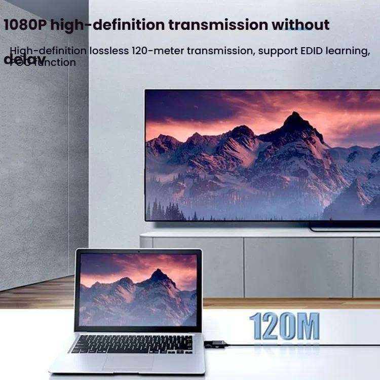 PWAY DT258 120m HDMI-Compatible 1080P HD Video Network Extender Mini HD Video Transmitter