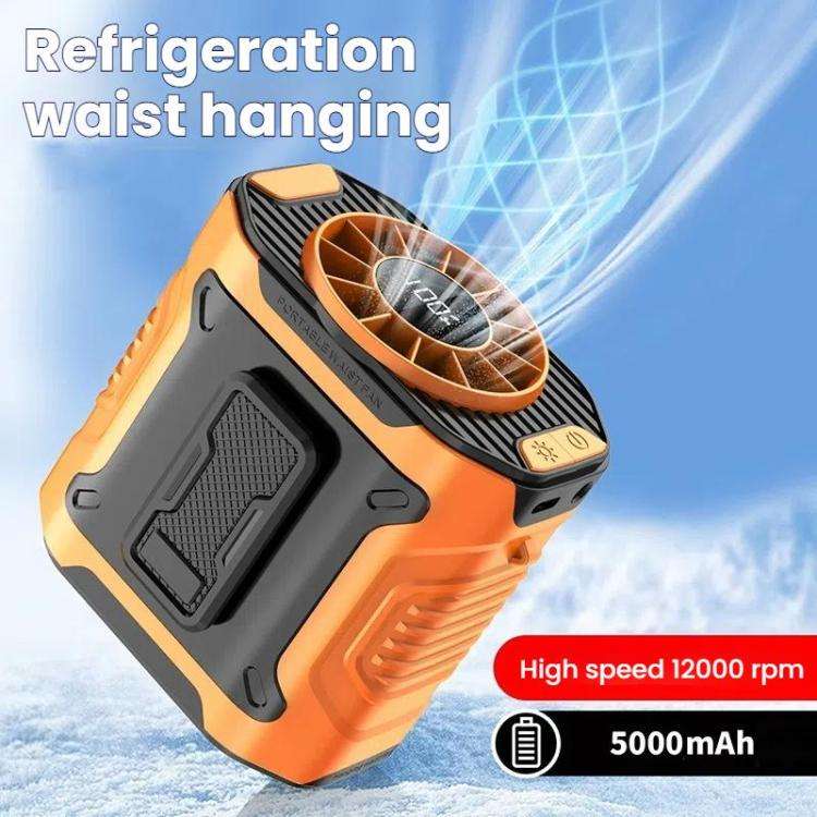 Portable Outdoor Hanging Waist Fan 100 Speeds Cooling Camping Neck Fan Long Life Charging Cooler(...