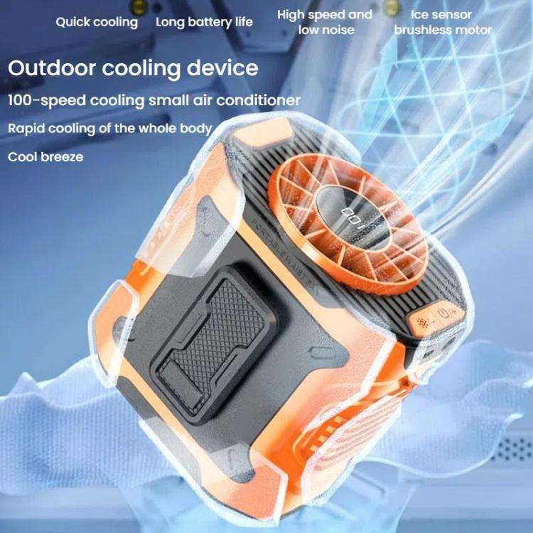 Portable Outdoor Hanging Waist Fan 100 Speeds Cooling Camping Neck Fan Long Life Charging Cooler(...