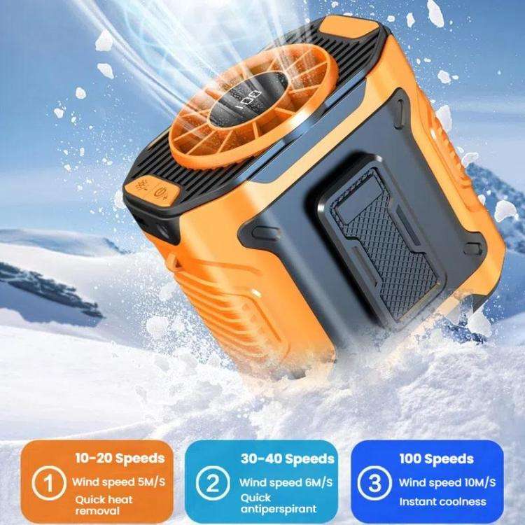 Portable Outdoor Hanging Waist Fan 100 Speeds Cooling Camping Neck Fan Long Life Charging Cooler(...