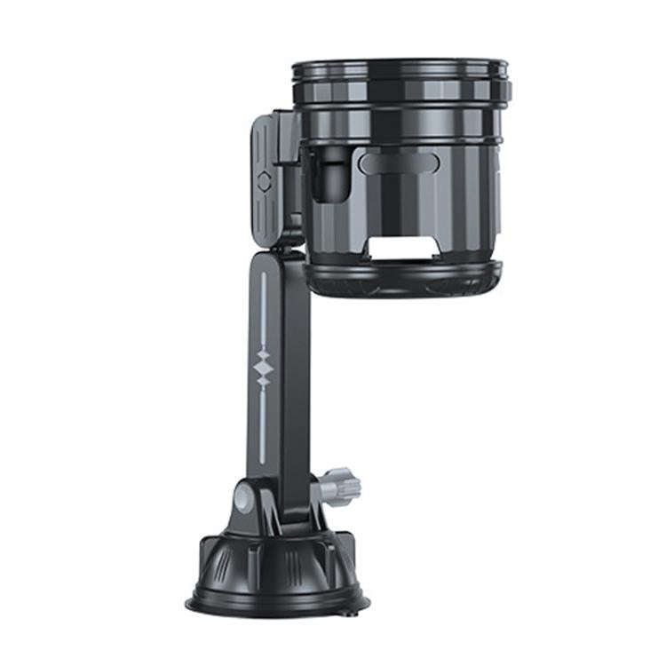 Car Multifunctional Water Cup Holder Auto Large Suction Cup Mounted Drink Rack, Style: Long Rod Gray