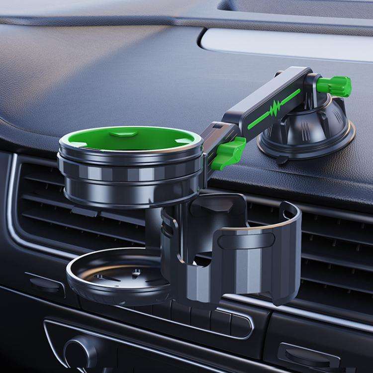 Car Multifunctional Water Cup Holder Auto Large Suction Cup Mounted Drink Rack, Style: Long Rod Gray