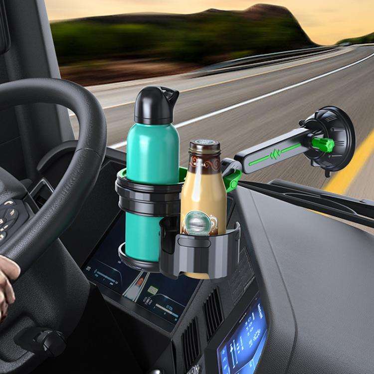 Car Multifunctional Water Cup Holder Auto Large Suction Cup Mounted Drink Rack, Style: Short Rod ...