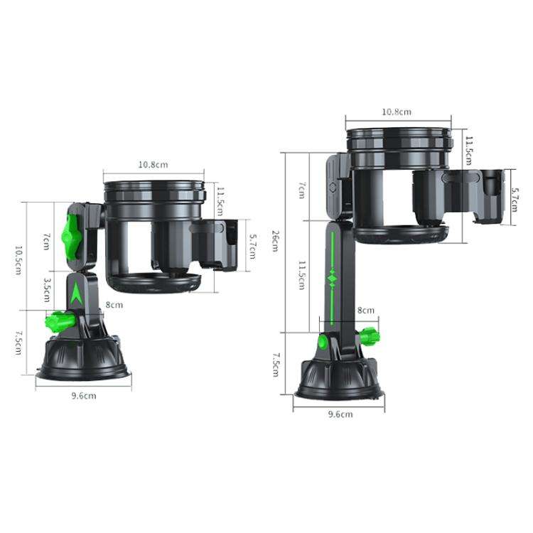 Car Multifunctional Water Cup Holder Auto Large Suction Cup Mounted Drink Rack, Style: Long Rod Gray