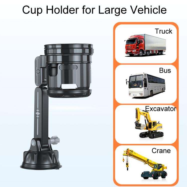 Car Multifunctional Water Cup Holder Auto Large Suction Cup Mounted Drink Rack, Style: Long Rod Gray