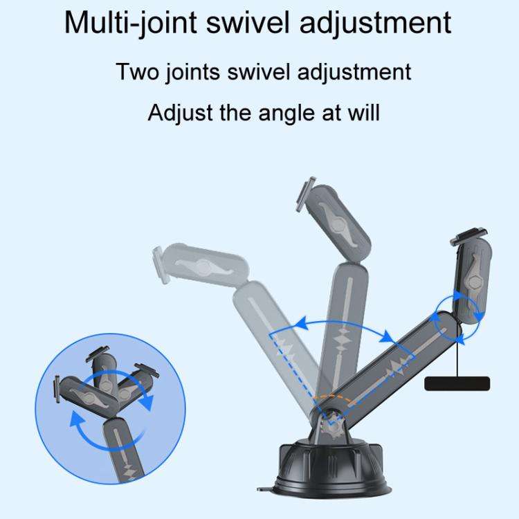 Car Multifunctional Water Cup Holder Auto Large Suction Cup Mounted Drink Rack, Style: Long Rod Gray