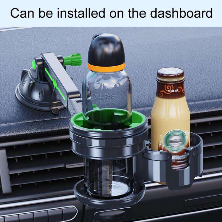 Car Multifunctional Water Cup Holder Auto Large Suction Cup Mounted Drink Rack, Style: Long Rod Gray