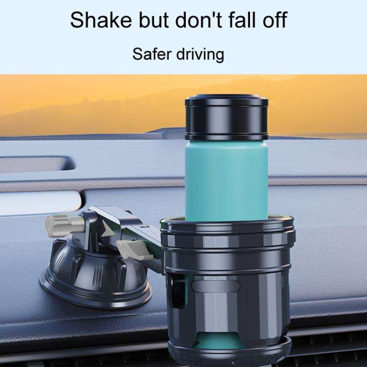 Car Multifunctional Water Cup Holder Auto Large Suction Cup Mounted Drink Rack, Style: Short Rod ...