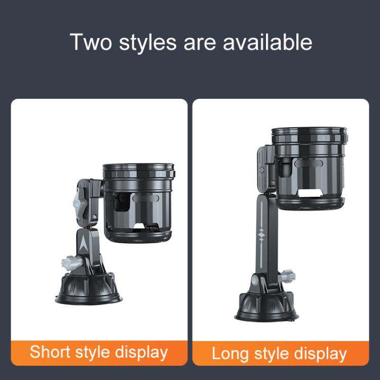 Car Multifunctional Water Cup Holder Auto Large Suction Cup Mounted Drink Rack, Style: Long Rod Gray