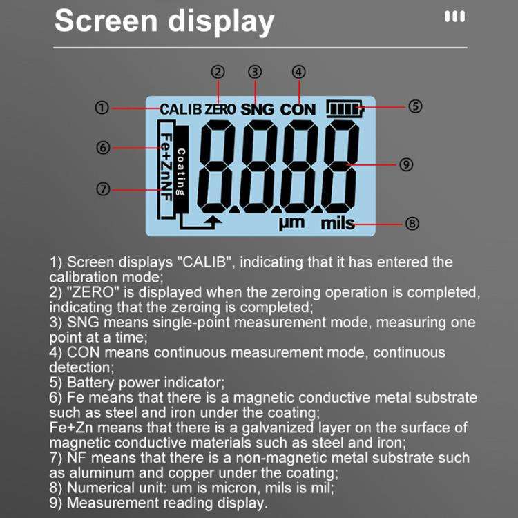 Mingzheng Iron Aluminum Zinc Three-Purpose Paint Film Coating Thickness Gauge(ET330)