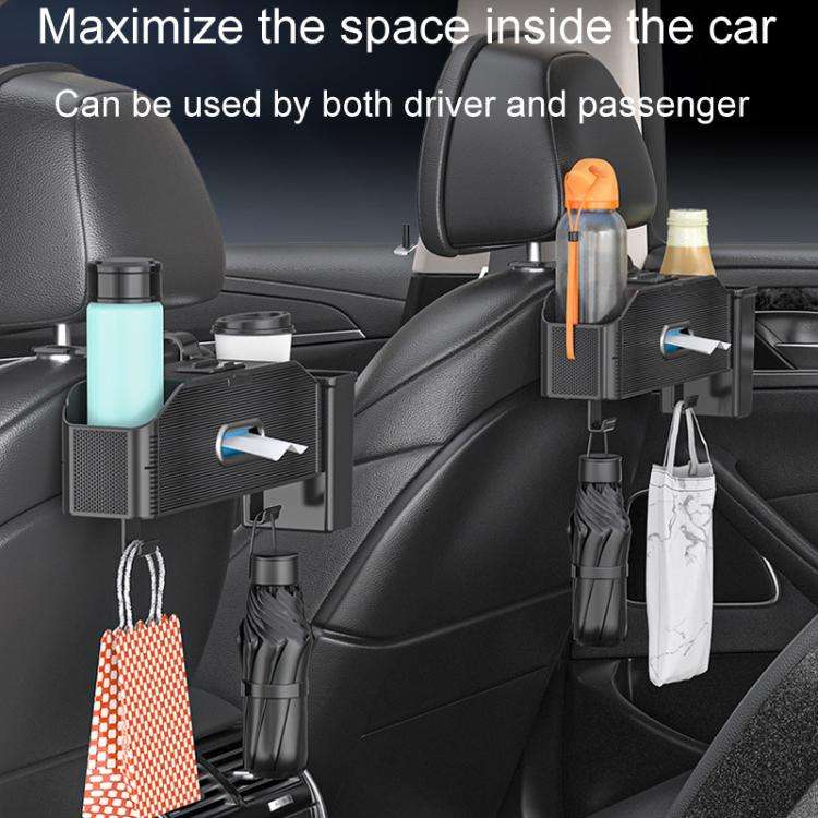 Car Seat Back Multifunctional Storage Box Pouch Phone Holder(Brown Leather)