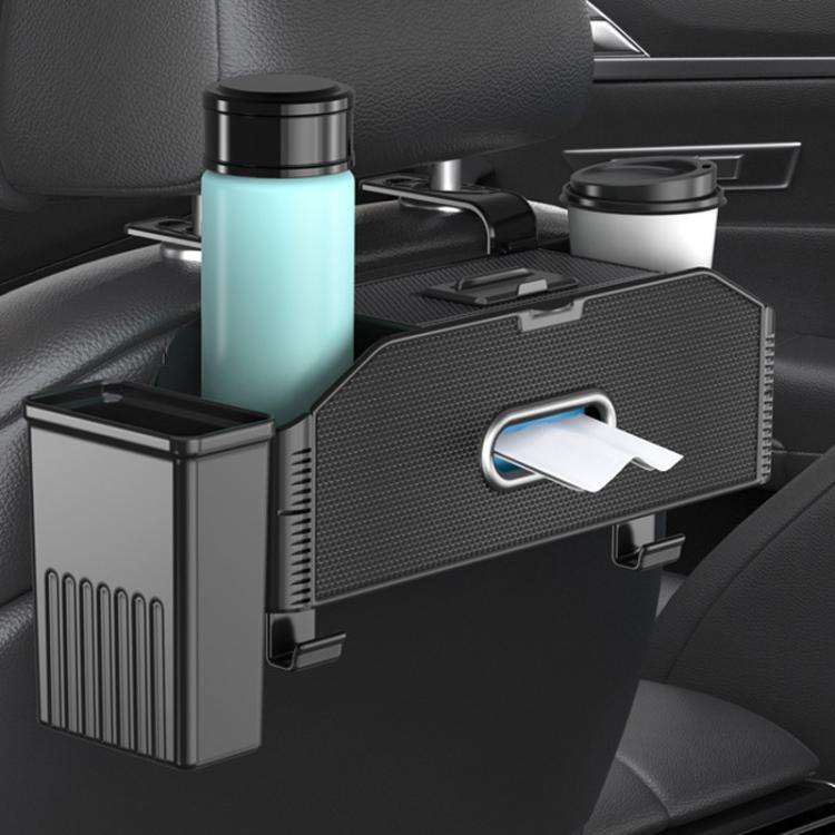 Car Seat Back Multifunctional Storage Box Pouch Phone Holder(Carbon Fiber Pattern)