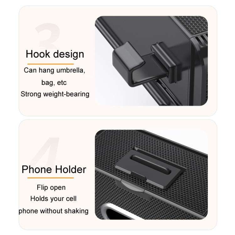 Car Seat Back Multifunctional Storage Box Pouch Phone Holder(Carbon Fiber Pattern)