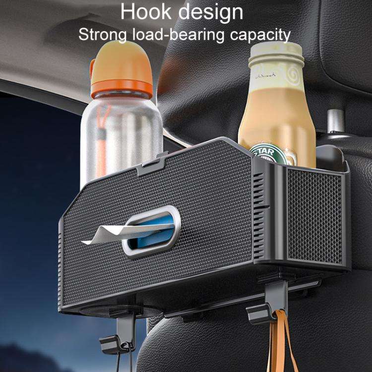 Car Seat Back Multifunctional Storage Box Pouch Phone Holder(Carbon Fiber Pattern)