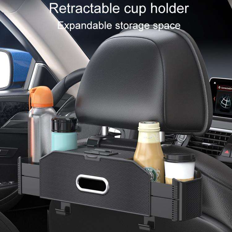 Car Seat Back Multifunctional Storage Box Pouch Phone Holder(Brown Leather)