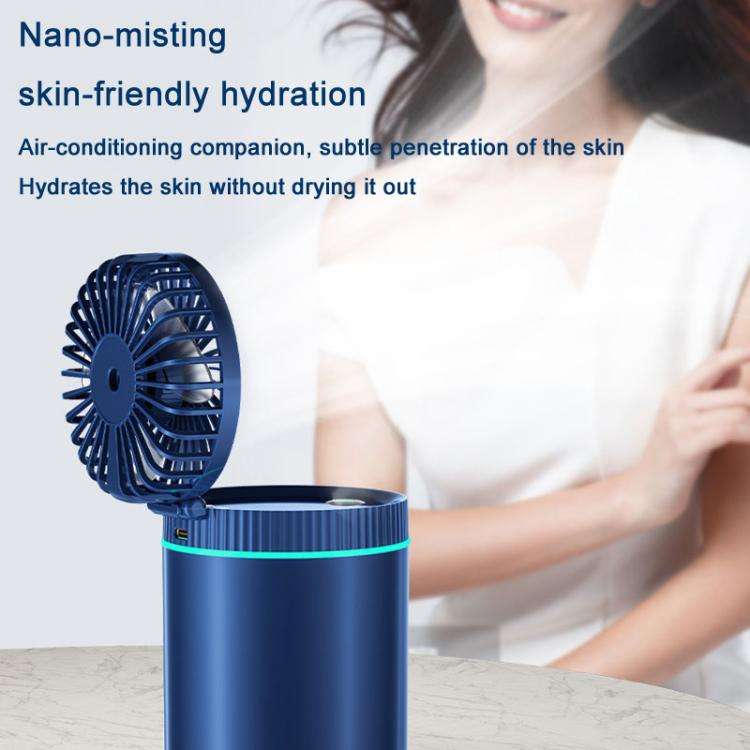 F98 Spray Cooling Desktop Small Fan Bedroom Office Portable Humidifier With Colored Lights, Color...