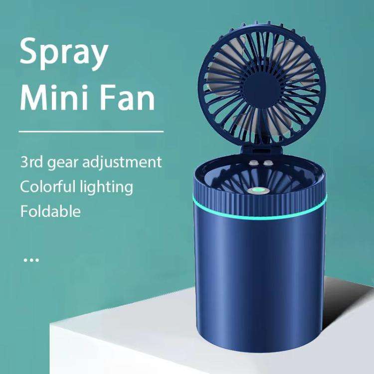 F98 Spray Cooling Desktop Small Fan Bedroom Office Portable Humidifier With Colored Lights, Color...