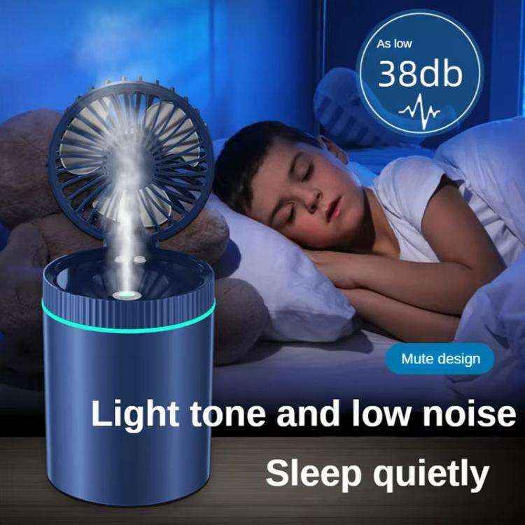 F98 Spray Cooling Desktop Small Fan Bedroom Office Portable Humidifier With Colored Lights, Color...