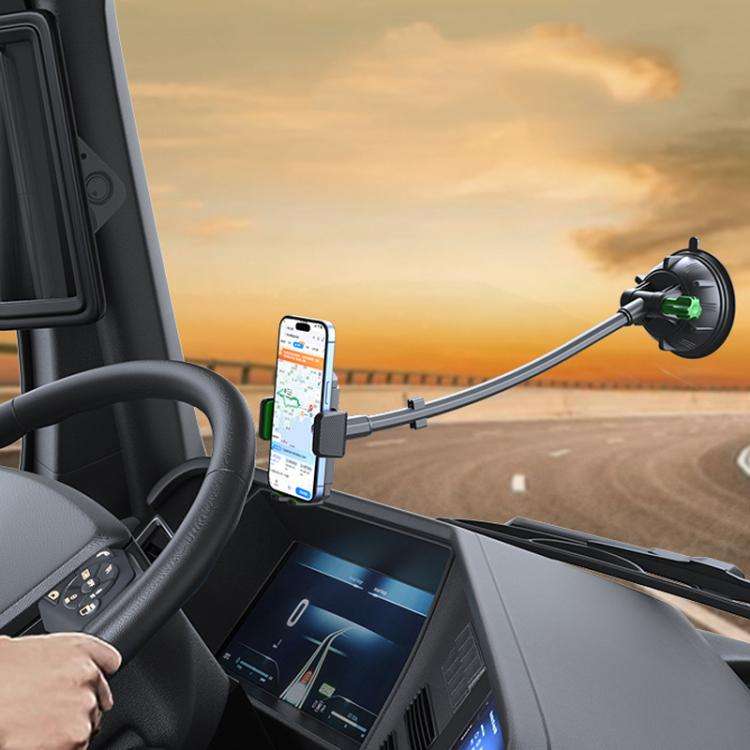 Extended Bendable Hose Car Phone Holder Windshield Dashboard Large Suction Cup Navigation Bracket...