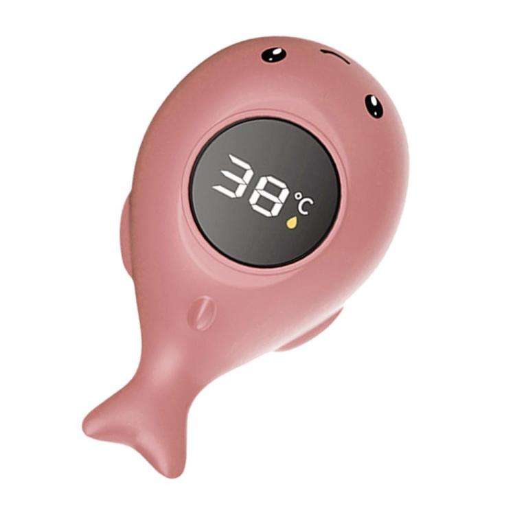 IPX7 Waterproof Cartoon Whale Color LED Screen Smart Water Thermometer Baby Bath Thermometer(Pink)