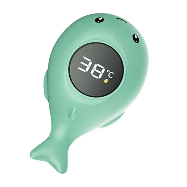 IPX7 Waterproof Cartoon Whale Color LED Screen Smart Water Thermometer Baby Bath Thermometer(Green)