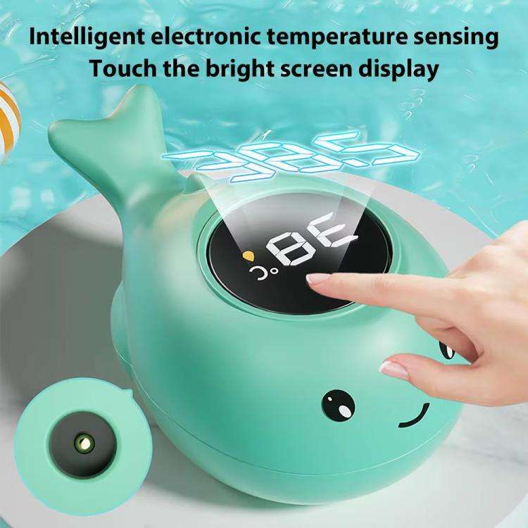 IPX7 Waterproof Cartoon Whale Color LED Screen Smart Water Thermometer Baby Bath Thermometer(Pink)