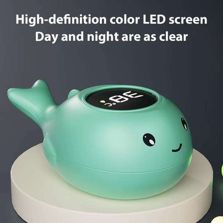 IPX7 Waterproof Cartoon Whale Color LED Screen Smart Water Thermometer Baby Bath Thermometer(Green)