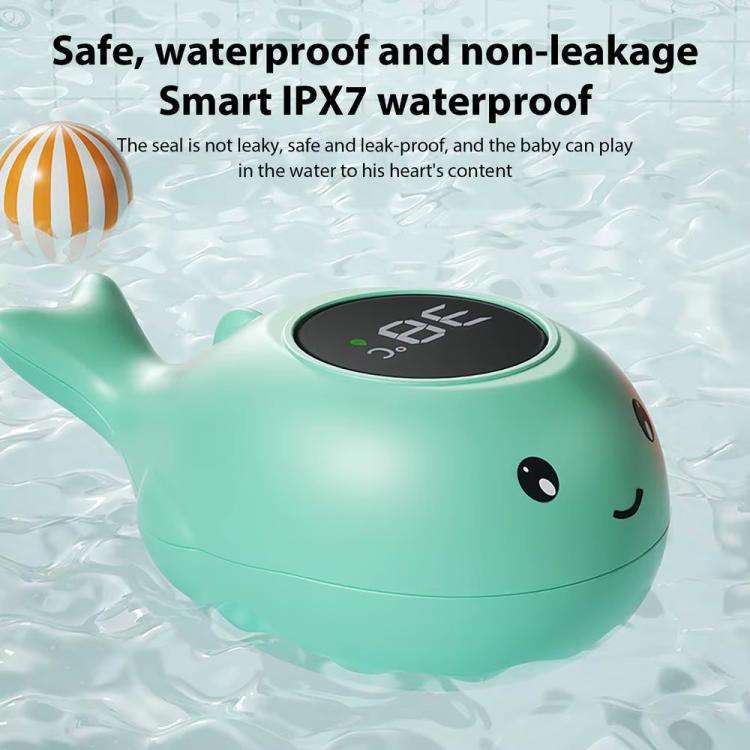 IPX7 Waterproof Cartoon Whale Color LED Screen Smart Water Thermometer Baby Bath Thermometer(Pink)