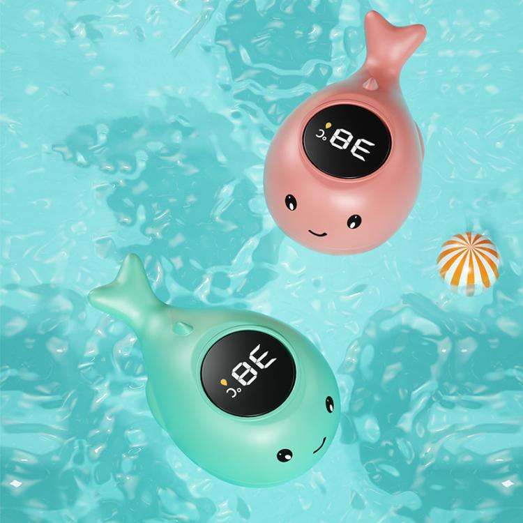 IPX7 Waterproof Cartoon Whale Color LED Screen Smart Water Thermometer Baby Bath Thermometer(Pink)