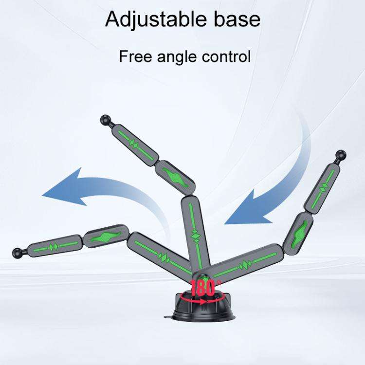 Extended Car Mechanical Arm Telescopic Cell Phone Holder Car Windshield Dashboard Large Suction C...