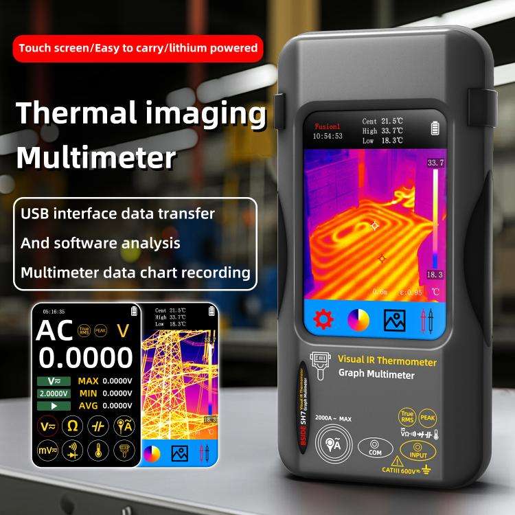 BSIDE SH7 Standard Thermal Imager Multimeter Handheld Touch Screen High Accuracy Thermometer