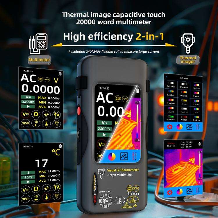 BSIDE SH7 Standard Thermal Imager Multimeter Handheld Touch Screen High Accuracy Thermometer