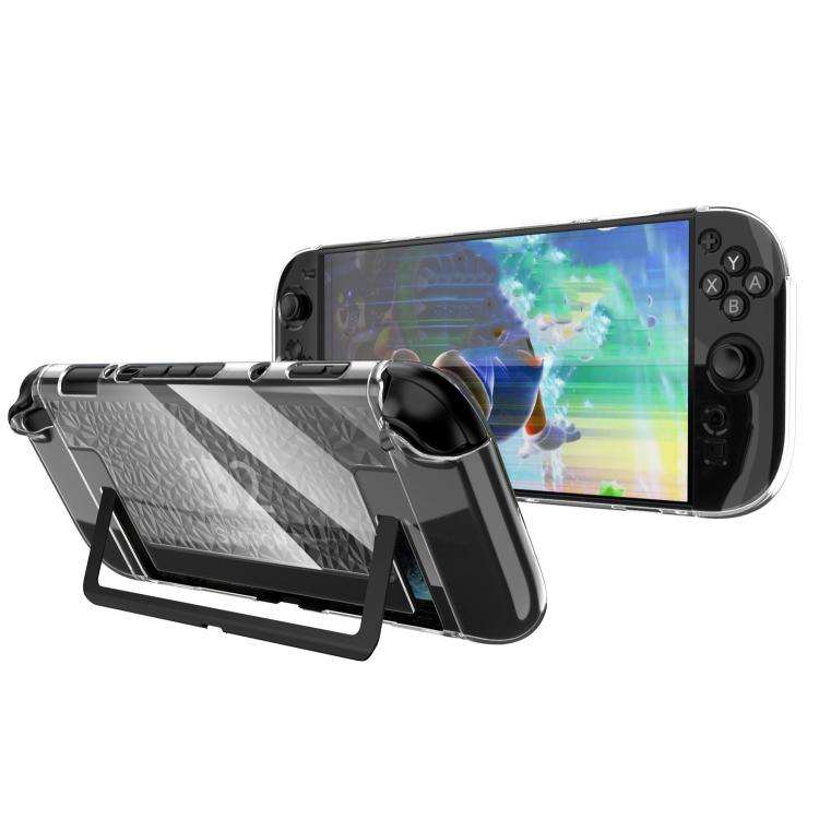 For Nintendo Switch 2 TPU+PC Split Transparent Case Cover Shockproof Shell(Diamond Pattern)