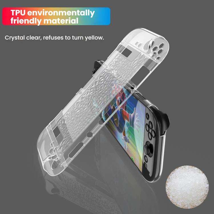 For Nintendo Switch 2 TPU+PC Split Transparent Case Cover Shockproof Shell(Diamond Pattern)