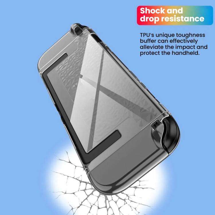 For Nintendo Switch 2 TPU+PC Split Transparent Case Cover Shockproof Shell(Diamond Pattern)