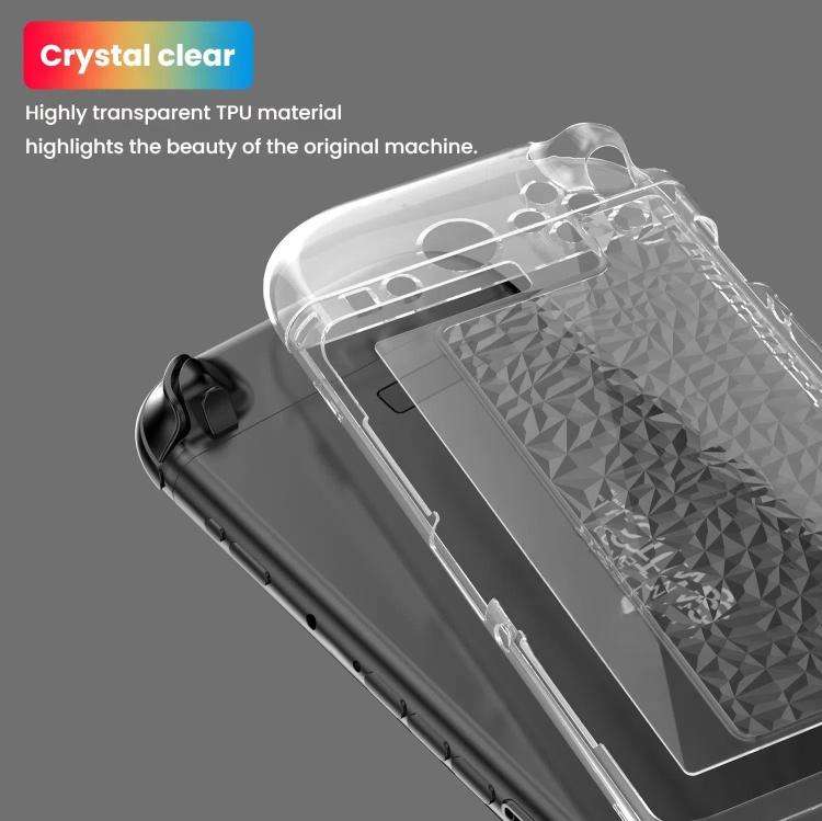 For Nintendo Switch 2 TPU+PC Split Transparent Case Cover Shockproof Shell(Diamond Pattern)