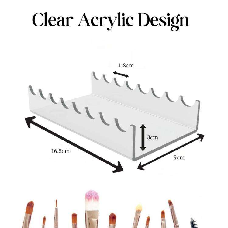 2pcs Transparent Acrylic Makeup Brush Storage Display Stand