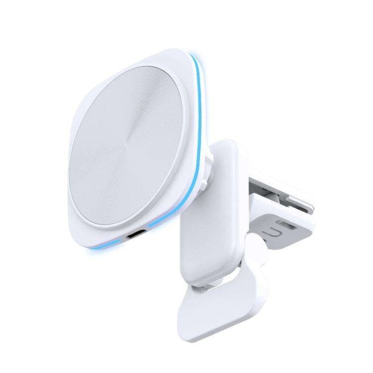 For IPhone 12-16 Cell Phone Car Magnetic Wireless Charger Car Air Vent Holder Fast Charger RGB Li...