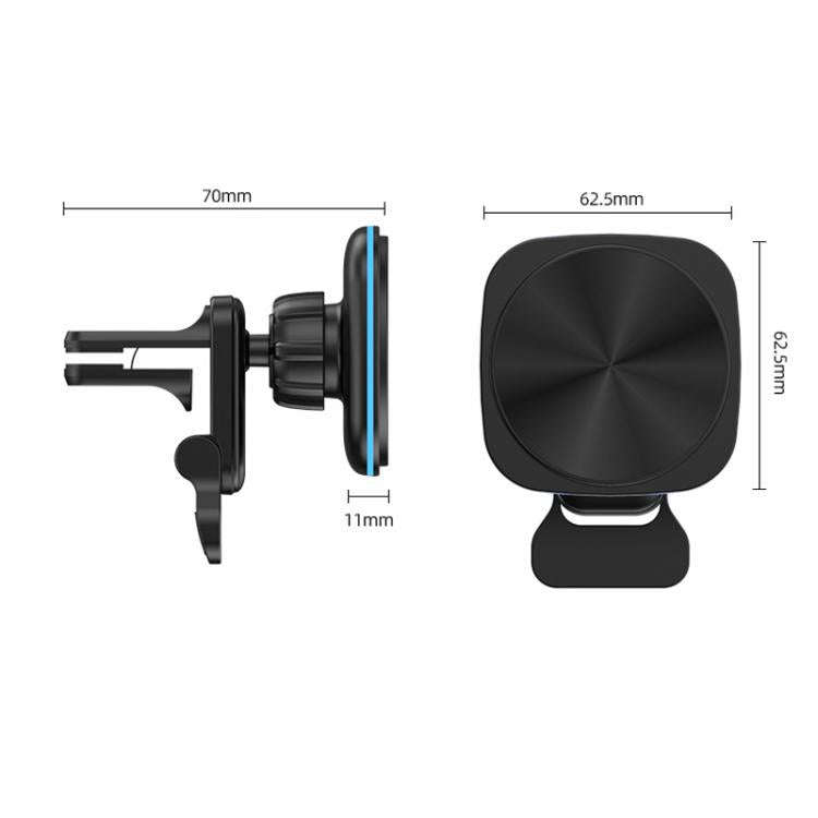 For IPhone 12-16 Cell Phone Car Magnetic Wireless Charger Car Air Vent Holder Fast Charger RGB Li...