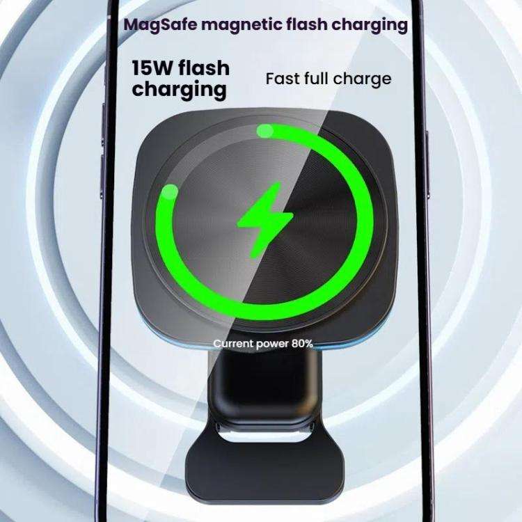 For IPhone 12-16 Cell Phone Car Magnetic Wireless Charger Car Air Vent Holder Fast Charger RGB Li...