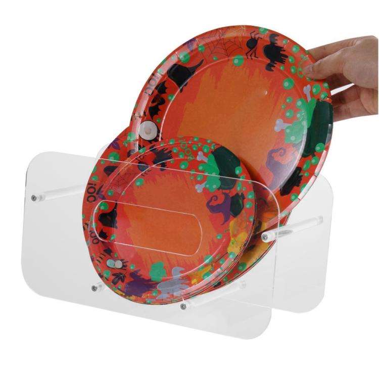 Acrylic Dinner Plate Display Stand Plates Storage Organizer(YX156)