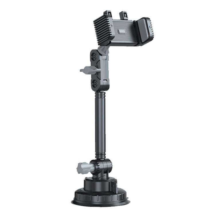 Car Powerful Suction Cup Cell Phone Holder Front Glass Navigation Mount(Crab Lock Clip Gray)