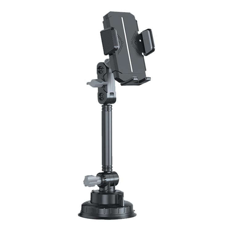 Car Powerful Suction Cup Cell Phone Holder Front Glass Navigation Mount(Square Clip Gray)